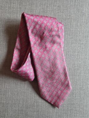 Canali Pink Geometric Silk Tie